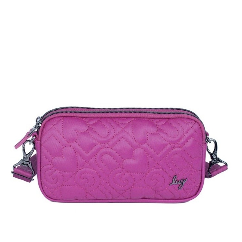 Lug Coupe XL Love Satin Luxe Vegan Leather Convertible Crossbody Bag Orchid Pink